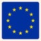 European Union square flag button, social media communication