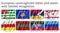 European unrecognized, unlimited recognition states flags set