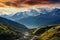 Europes Svaneti region, a foggy mountain pass in the Caucasus