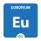 Europium Chemical 63 element of periodic table. Molecule And Communication Background. Europium Chemical Eu, laboratory and