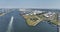 Europoort harbour and Calandcanal. Large industrial harbour in Rotterdam near Hoek van Holland, The Netherlands