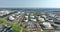 Europoort Rotterdam, petrochemical storage containers infrastructure. Aerial drone view.