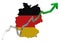 Euros graph on Germany map flag