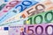 Euros money banknotes