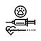 euthanasia pet line icon vector illustration