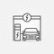 EV Charging at Recharging Point vector outline icon