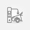 EV and Electric Recharging Point vector thin line icon