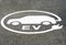 EV Electric Vehicle Charging Station Sign, Painted on the Ground, Parking Area