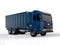 Ev logistic trailer truck or lorry on white background