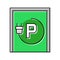 ev parking electric color icon vector illustration