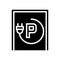 ev parking electric glyph icon vector illustration