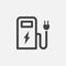 Ev station icon, vector logo, linear pictogram isolated on white, pixel perfect illustration.