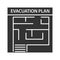 Evacuation plan glyph icon
