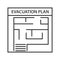 Evacuation plan linear icon