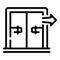 Evacuation pull doors icon, outline style