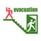 Evacuation. Safety. Exit. Salvation. Two people. Red position and the inscription-stop. Green, running man and an inscription-evac