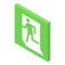 Evacuation sign icon isometric vector. Emergency exit