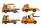 Evacuator cars. Various vector pictures of transport