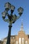 Evangelical Church and lamppost, city Goch