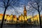 Evangelical Reformed Church Evangelisch Reformierte Kirche in the evening sunset light. Leipzig, Germany. November 2019