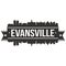 Evansville Indiana United States Of America Icon Vector Art Design Skyline Flat City Silhouette Editable Template
