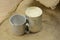 Evaporated milk and retro measuring cup