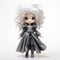 Evelyn: A Stylish White Doll In A Grey Coat - Vinyl Toy By Superplastic