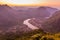 Evening aerial view of Nong Khiaw, La