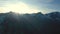 evening aerial view of snowed Alps summits