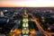 Evening aerial view to Holy Dormition Cathedral in Kharkiv