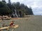 Evening along the beaches of the West Coast Trail at the Tsusiat Falls Campsite.