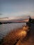 evening atmosphere on the edge of the lake in indonesia