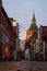 Evening atmosphere in the old streets of the Hanseatic city of Luneburg Lower Saxony, Germany, Europe.