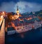 Evening in Bern. Rainy scene of Nydeggkirche - Protestant church.