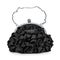 Evening black handbag with silver chain