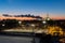 Evening city landscape. Moscow state University and stadium