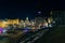 Evening cityscape of the central square in Kyiv. View of the central square of Kyiv.