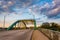 Evening clouds over the colorful Howard Street Bridge, in Baltimore, Maryland.