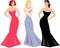 Evening gowns and makeup for women