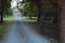 Evening grand entrance long driveway Belmont Antebellum Plantation