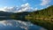 Evening lake aerial panorama