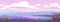 Evening landscape. Rural countryside beautiful view. Twilight after sunset. Horizontal illustration. Early in the