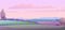 Evening landscape. Rural countryside beautiful view. Twilight after sunset. Horizontal illustration. Early in the