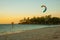 Evening landscape of a small island and the sea. Boracay, Philippines