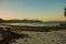 Evening landscape of a small island and the sea. Boracay, Philippines