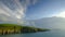 Evening light on the Ceredigion cliffs and Cardigan Island from Mwnt, Wales