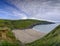 Evening light on the Ceredigion cliffs and Cardigan Island from Mwnt, Wales