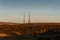 Evening light on hilltop with radio masts