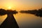 Evening mood at the jetty at sunset