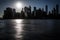 Evening New York City skyline panorama